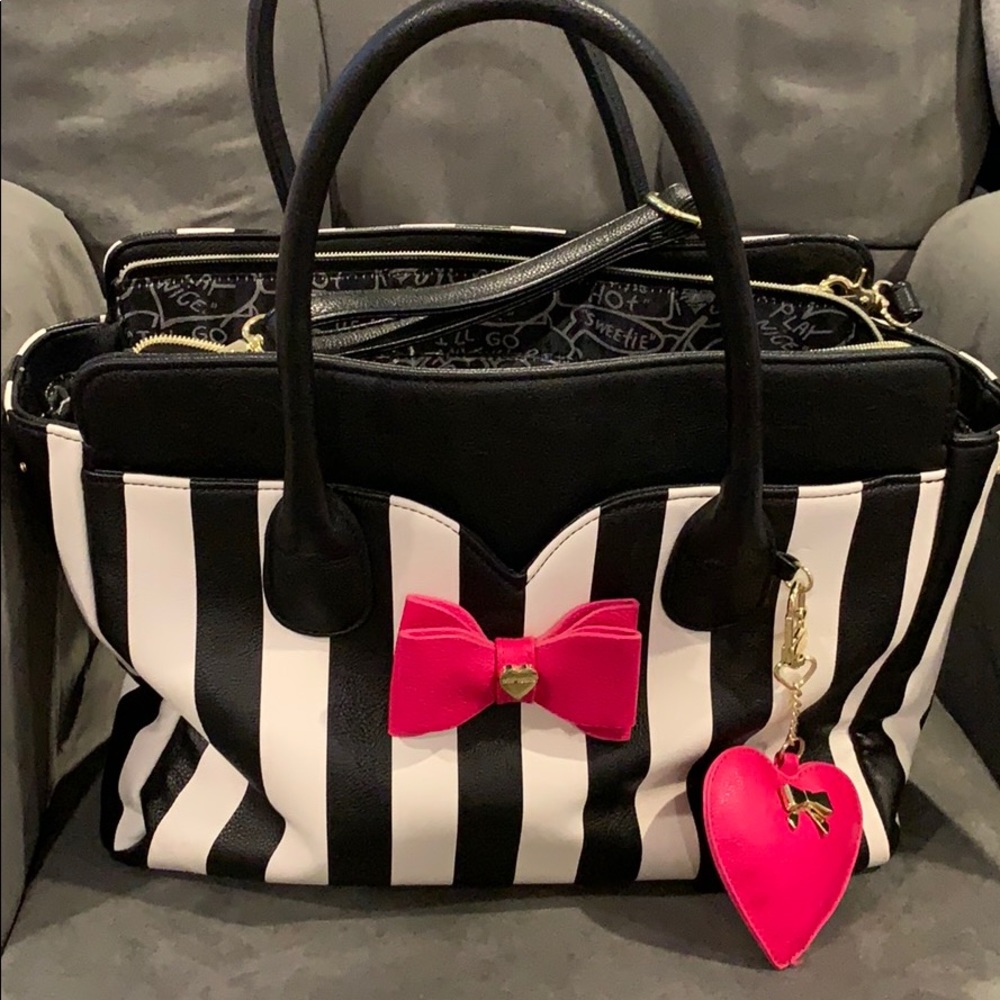 Betsy Johnson Striped Handbag
